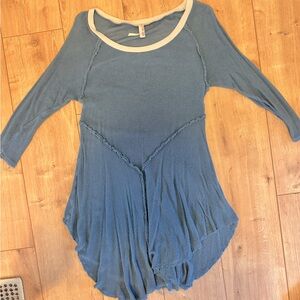 Free people blue tunic style shirt